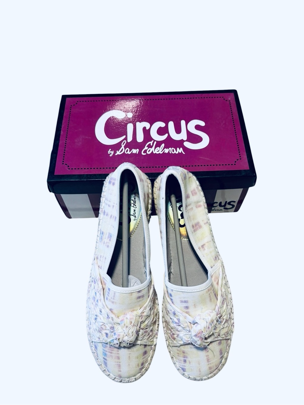 🌟🌼NIB Circus By Sam Edelman Lani Slip-On Cream/Purple | Size 9.5 Braided Flats